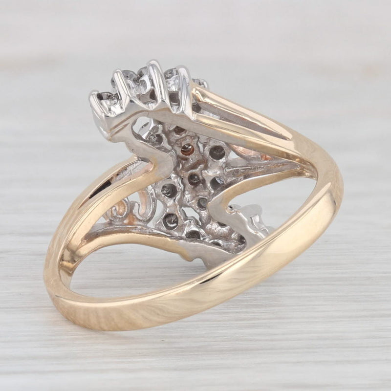 0.32ctw Diamond Cluster Ring 10k Yellow Gold Size 6.5