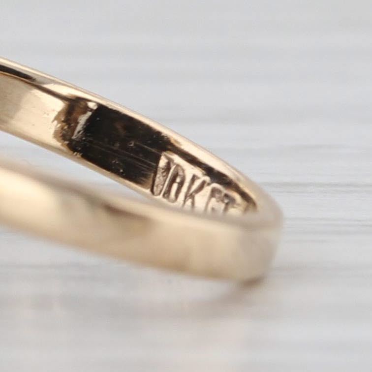 Vintage Diamond Onyx Signet Ring 10k Yellow Gold Size 5