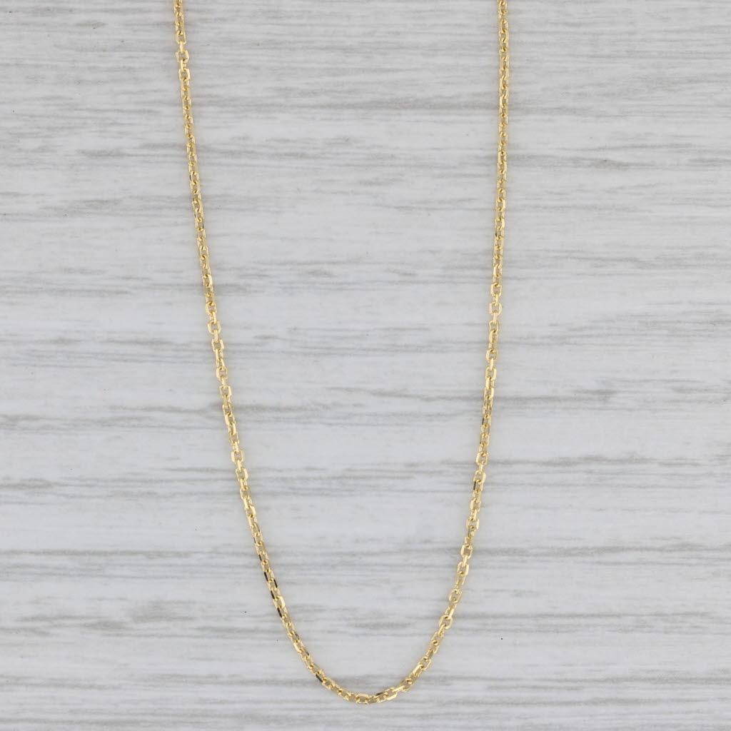 Gray New Cable Chain Necklace 10k Yellow Gold 20" 1.1mm