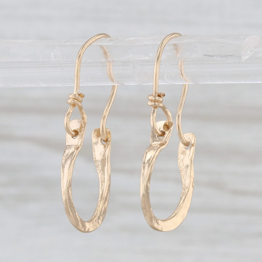 Jes Maharry Dangle Hoop Earrings 14k Yellow Gold Round Hoops