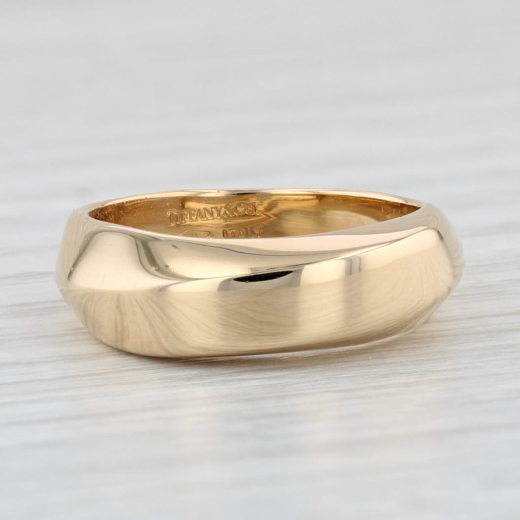 Light Gray Tiffany & Co Wave by Gehry Ring Contoured 18k Yellow Gold Size 6.25-6.5 Band