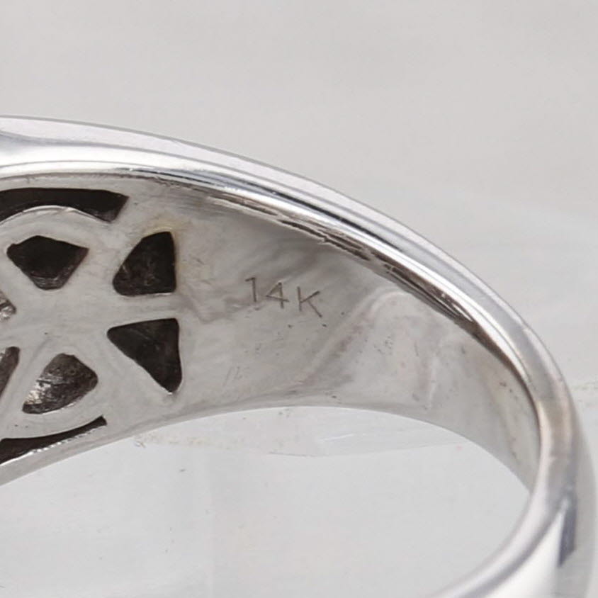 2.82ctw Diamond Halo Engagement Ring 14k White Gold Size 6.5 Bridal