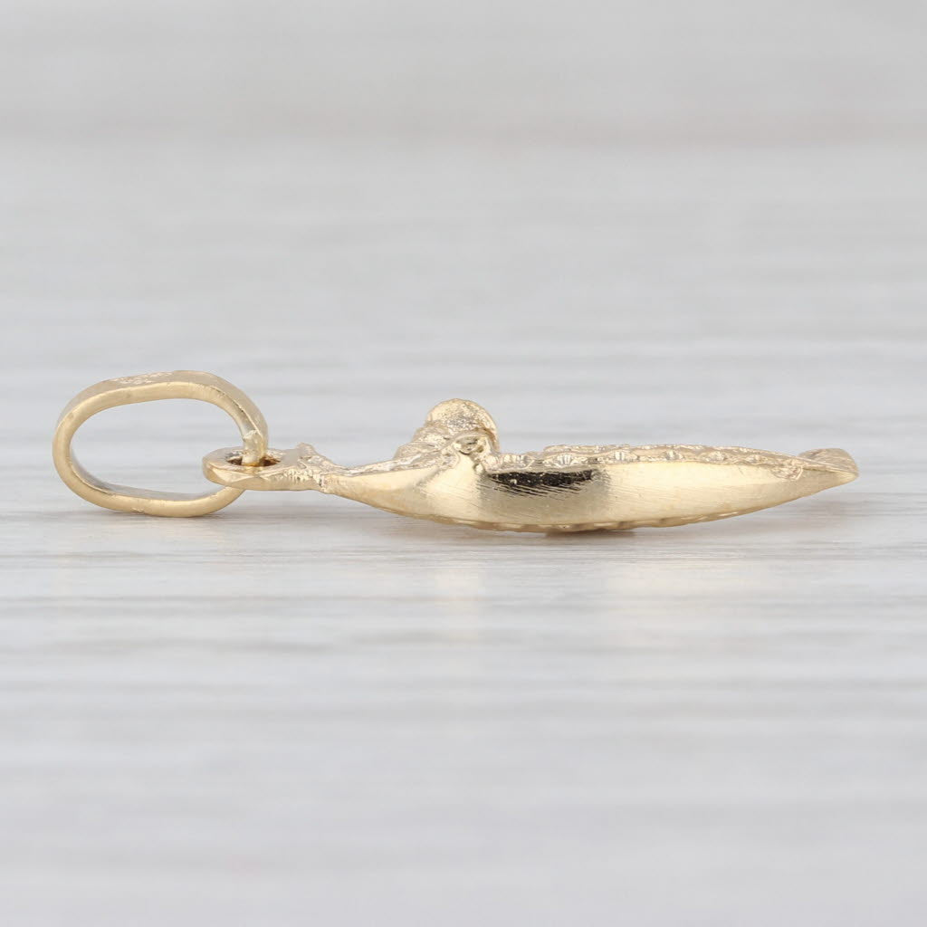 Venice Italy Gondolier Gondola Souvenir Charm 18k Yellow Gold Pendant