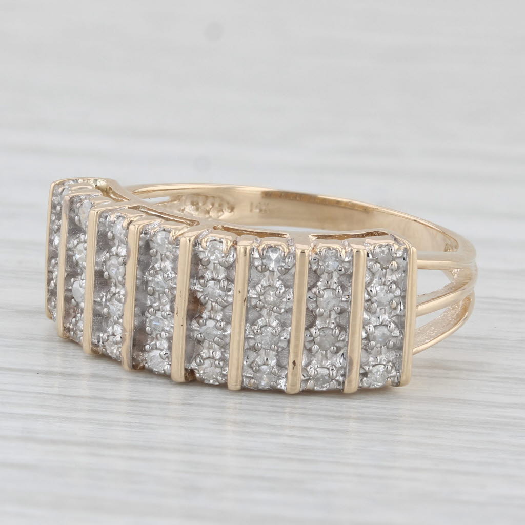 Light Gray 0.12ctw Diamond Ring 14k Yellow Gold Size 8