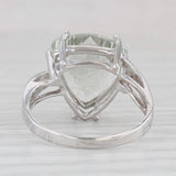 1.90ct Prasiolite Amethyst Triangle Solitaire Ring 10k White Gold Size 8.25
