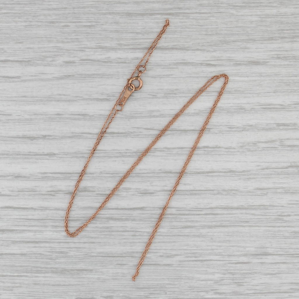10k Rose Gold Fine Rope Chain Necklace 18" 0.9mm