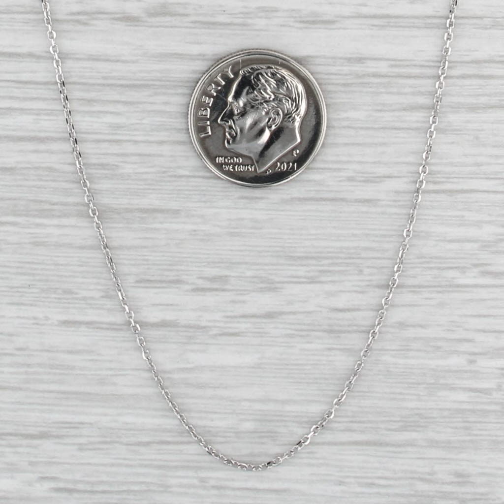 New Cable Chain Necklace 10k White Gold 16" 1.1mm