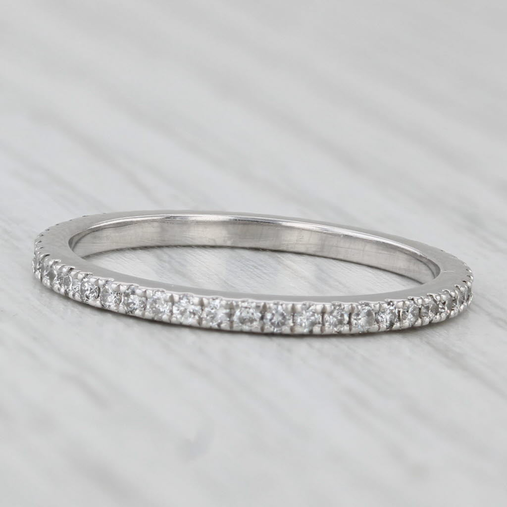 Light Gray 0.42ctw Diamond Eternity Ring 14k White Gold Size 7.25 Stackable Wedding Band