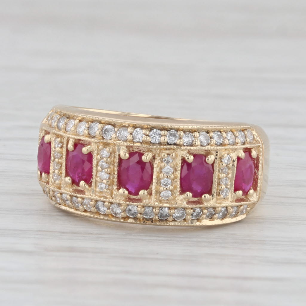 Light Gray 1.61ctw Ruby Diamond Ring 14k Yellow Gold Size 7.25-7.5