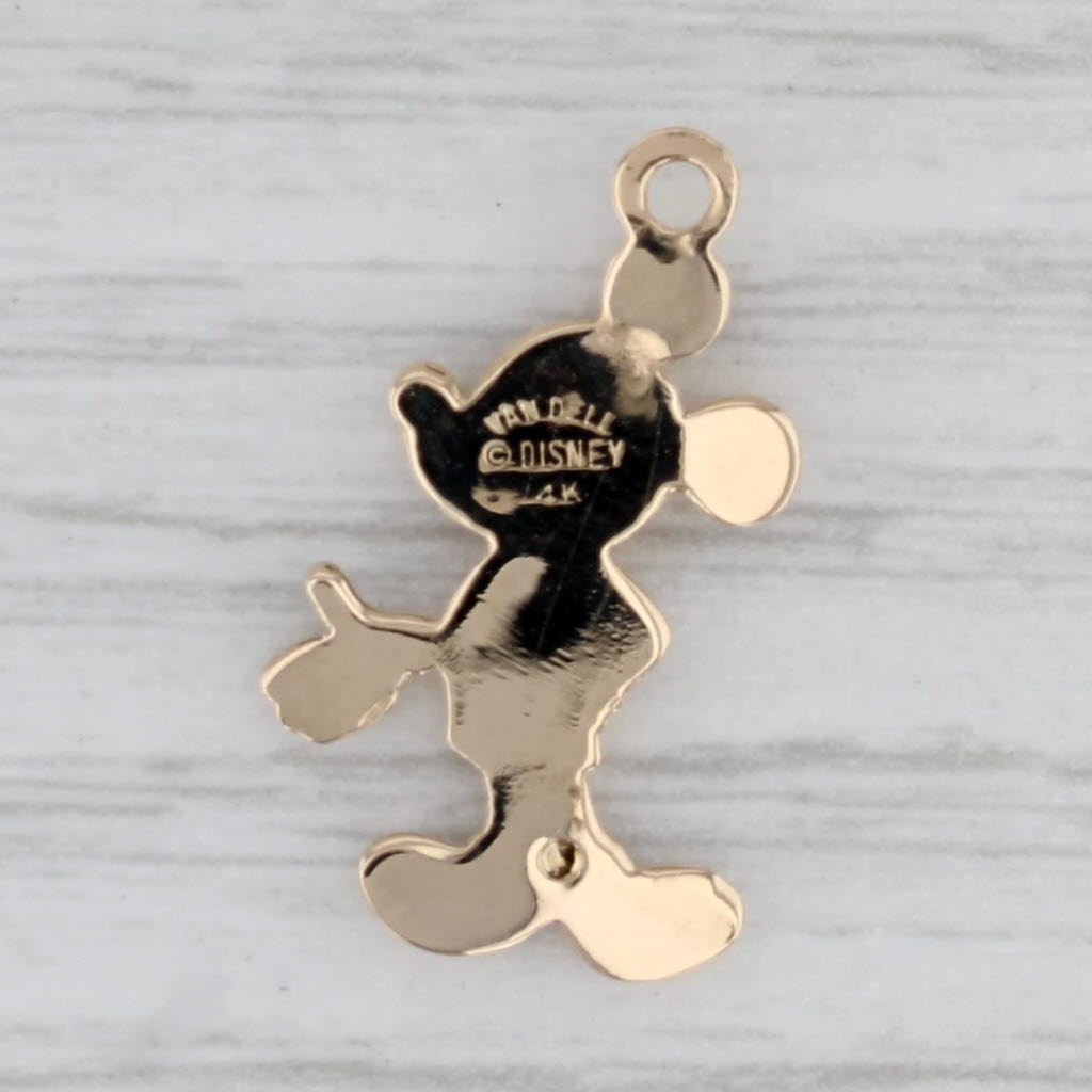 Gray Van Dell Disney Mickey Mouse Pendant 14k Yellow Gold Cartoon Souvenir Charm