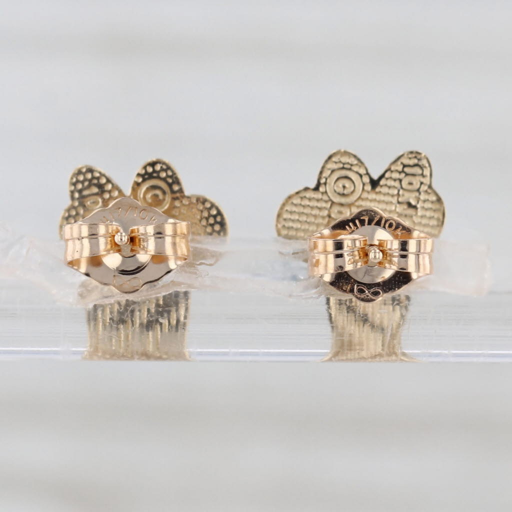 Minnie Mouse Stud Earrings 10k Yellow Gold Disney Cartoon Studs for Pierced Ears