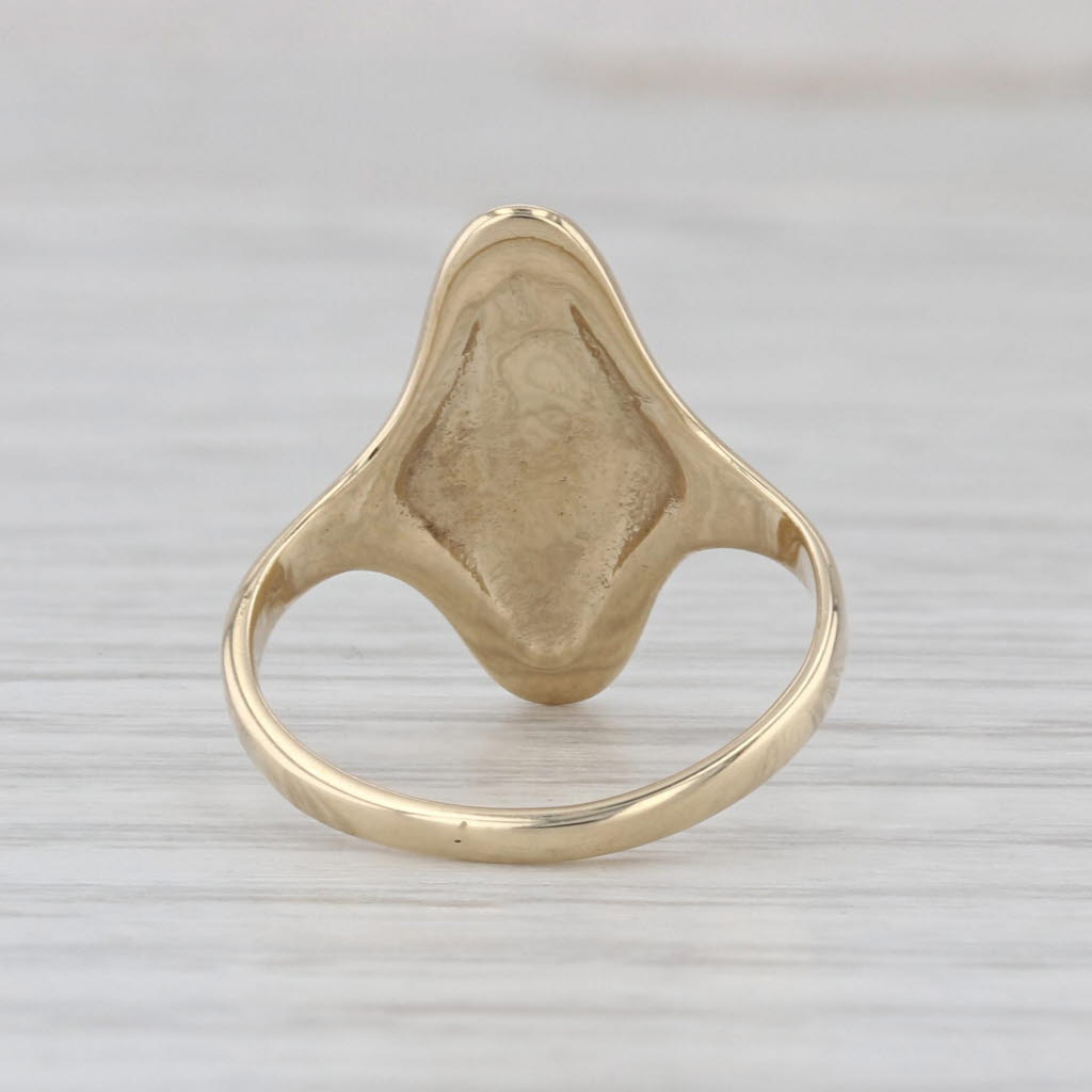 Engravable Oval Signet Ring 10k Yellow Gold Size 3.75