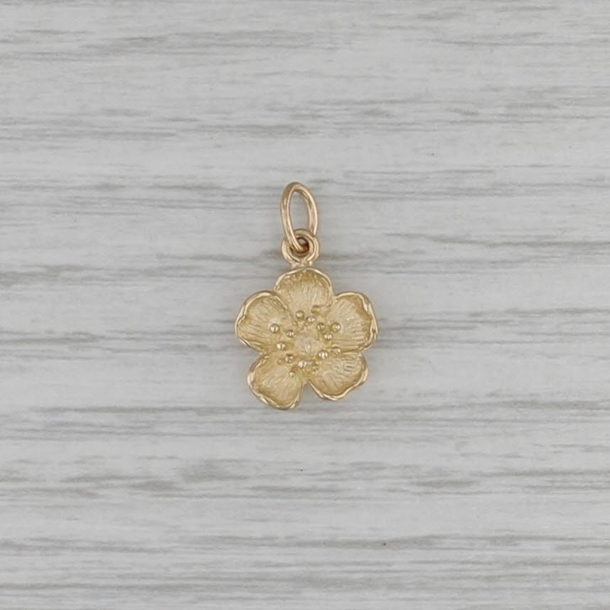 Flower Pendant 14k Yellow Gold Floral Charm