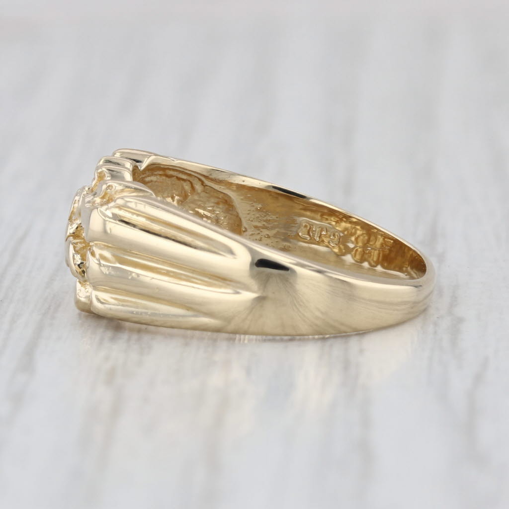 Gold Nugget Ring 14k Yellow Gold Size 8 Band