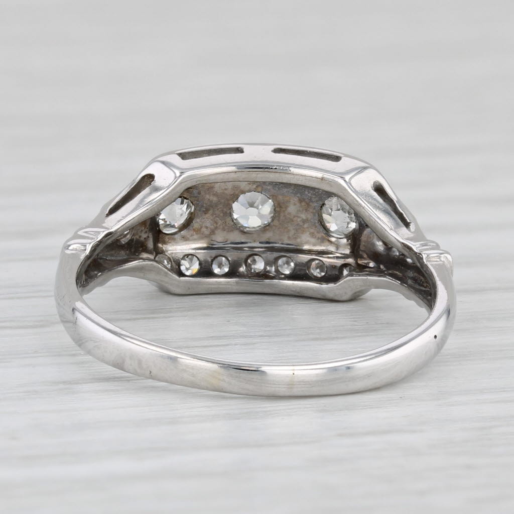 Light Gray Vintage 0.43ctw Diamond Ring 14k White Gold Size 8.5