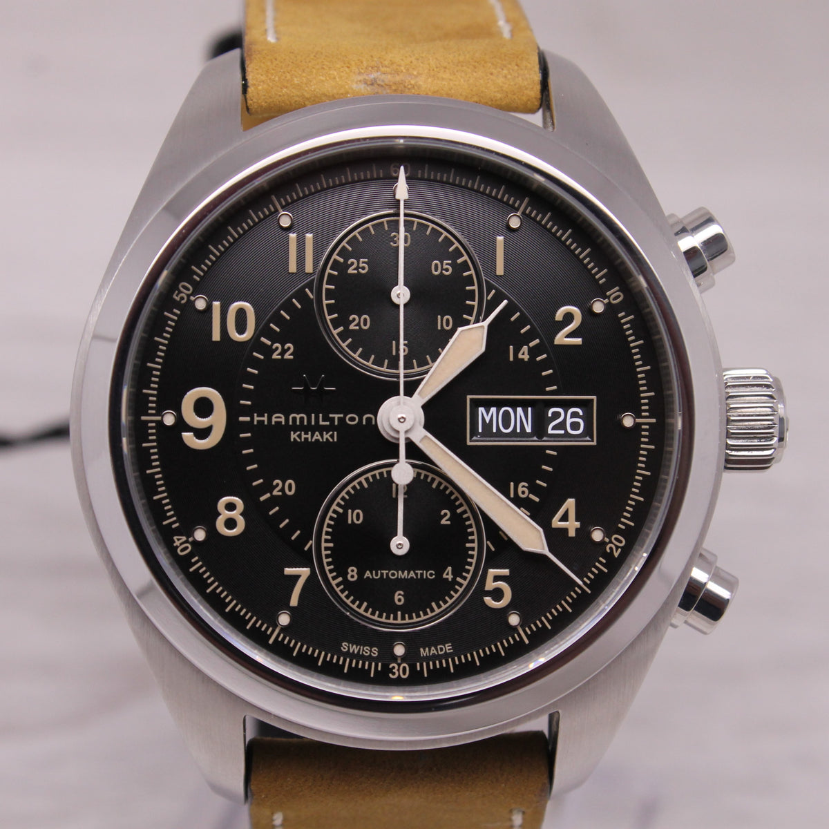 Hamilton Khaki Automatic Chronograph 42mm Steel Watch Swiss H71616535 MINT