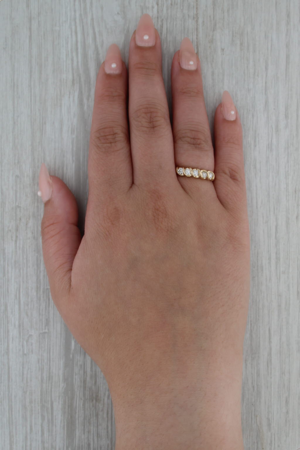 0.50ctw Diamond 5-Stone Ring 14k Yellow Gold Size 7 Stackable Wedding Band