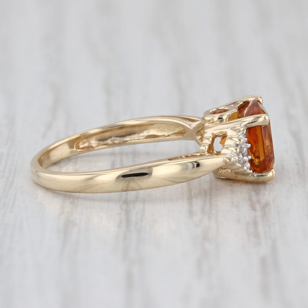 1.57ctw Cushion Citrine Diamond Ring 10k Yellow Gold Size 6