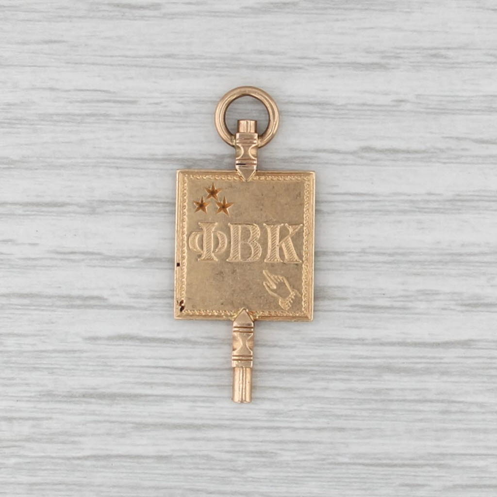 Phi Beta Kappa Honor Society Pin 14k Gold Key Fob Vintage Greek Fraternity