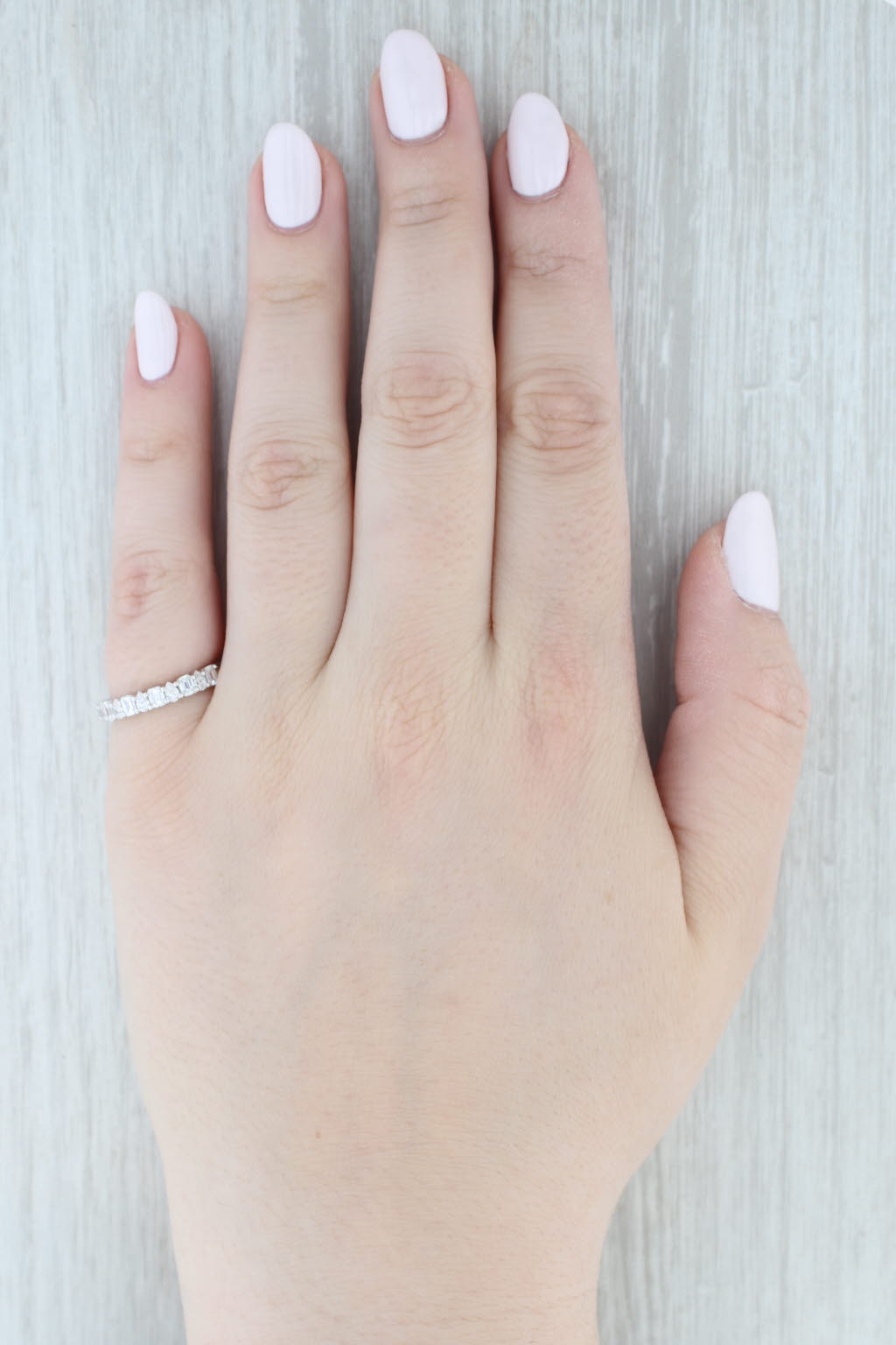 Light Gray New 0.85ctw Diamond Wedding Band 14k White Gold Stackable Anniversary Ring 6.5