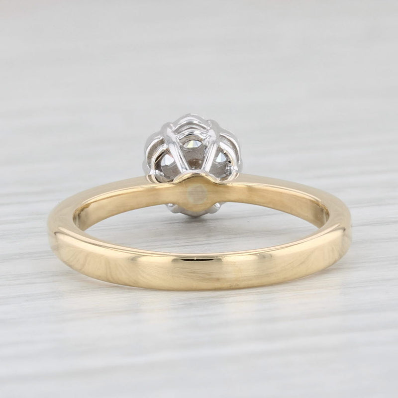 Light Gray 0.27ctw Diamond Flower Cluster Engagement Ring 18k Yellow Gold Size 6.5
