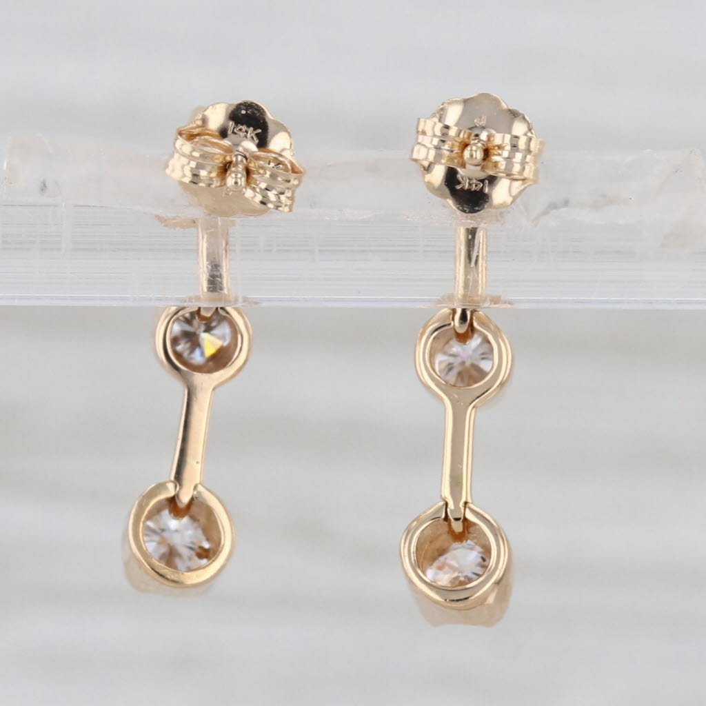 0.47ctw Graduated Diamond Journey 3-Stone Drop Earrings 14k Yellow Gold