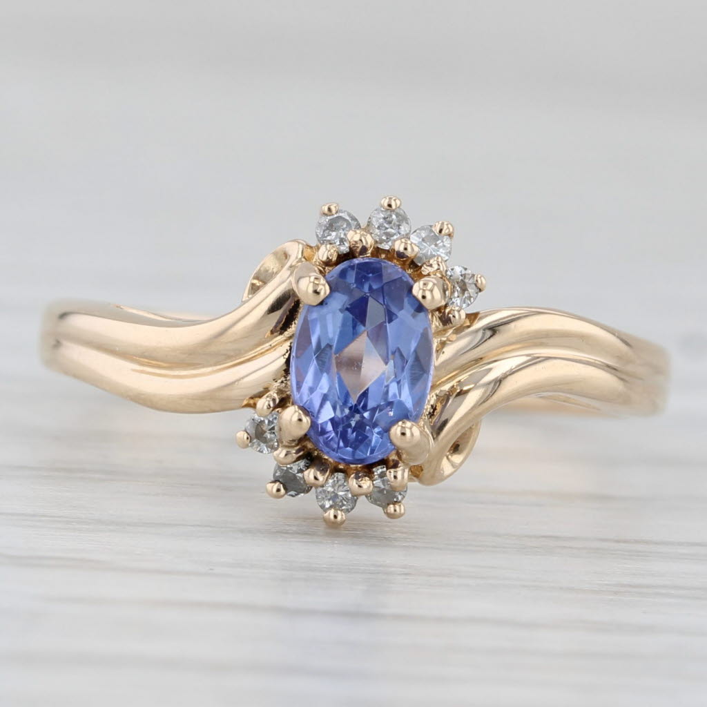 Light Gray 0.51ctw Tanzanite Diamond Ring 14k Yellow Gold Size 6.5 Town & Country