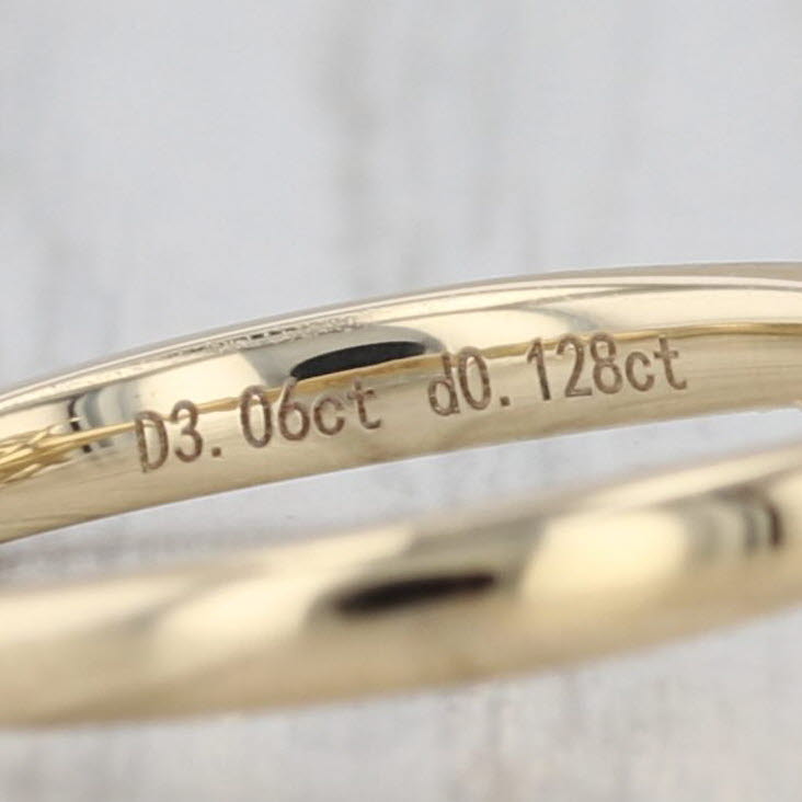 New IGI 3.19ctw Round Halo Lab Grown Diamond Engagement Ring 14k Yellow Gold
