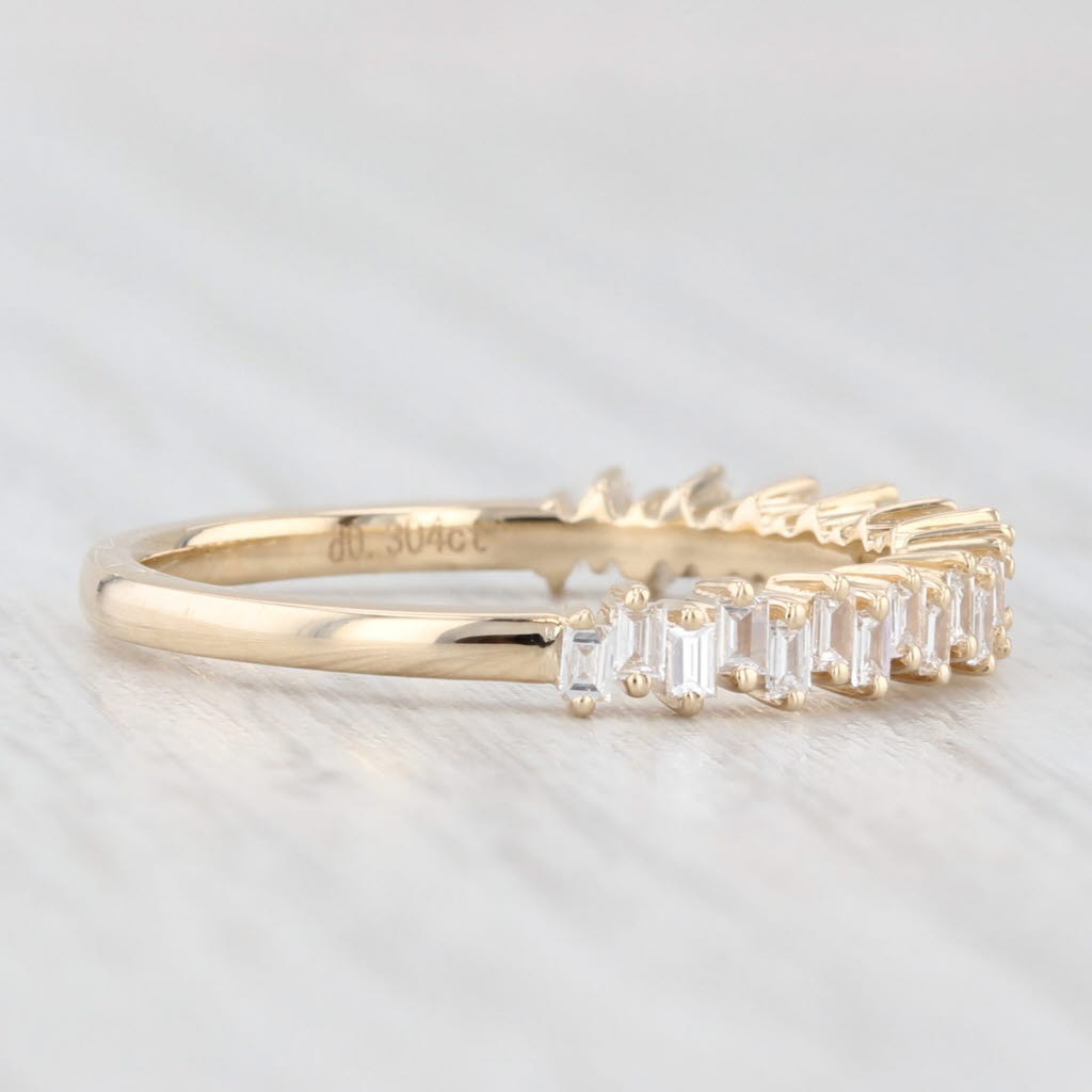 Light Gray New 0.30ctw Diamond Wedding Band 14k Yellow Gold Stackable Anniversary Ring 6.75