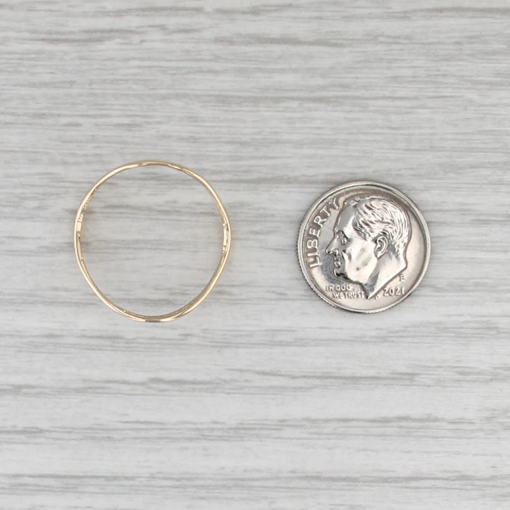 Contoured Curved Band Ring 10k Yellow Gold Size 9.5