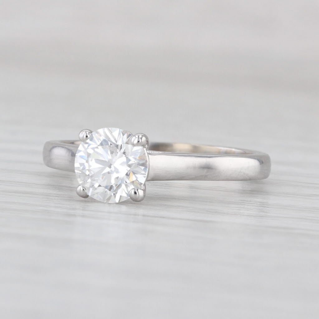 1.06ct Round Lab Grown Diamond Solitaire Engagement Ring 14k White Gold Sz 7 IGI