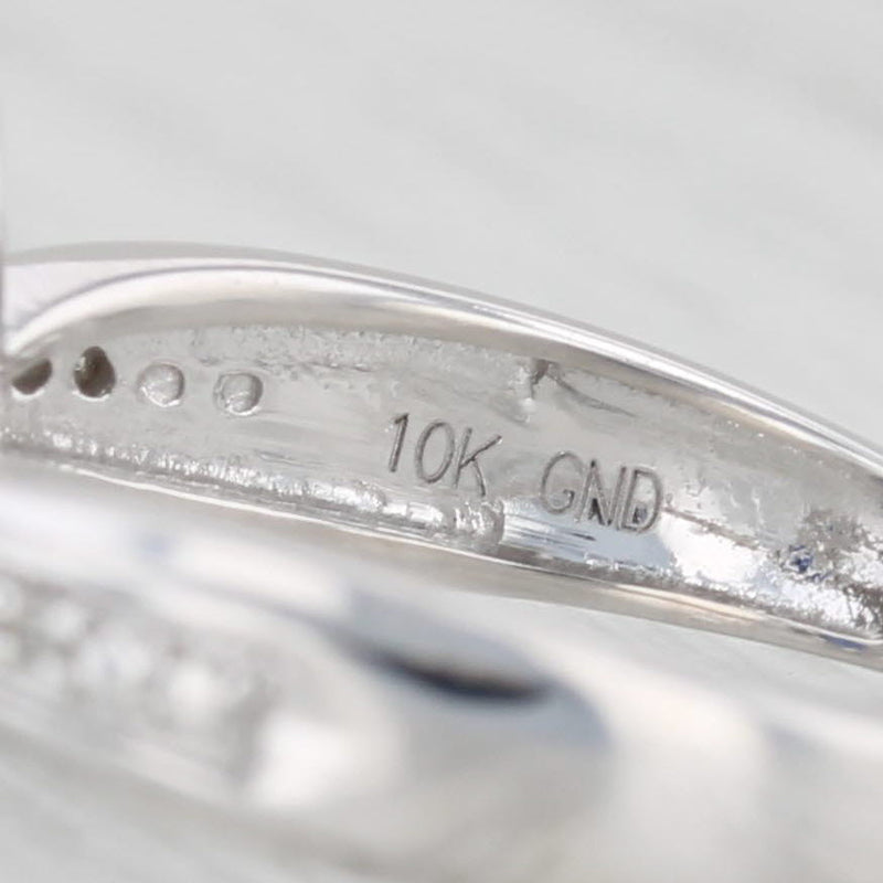 Light Gray 1.82ctw Oval Blue Lab Created Sapphire Diamond Ring 10k White Gold Engagement