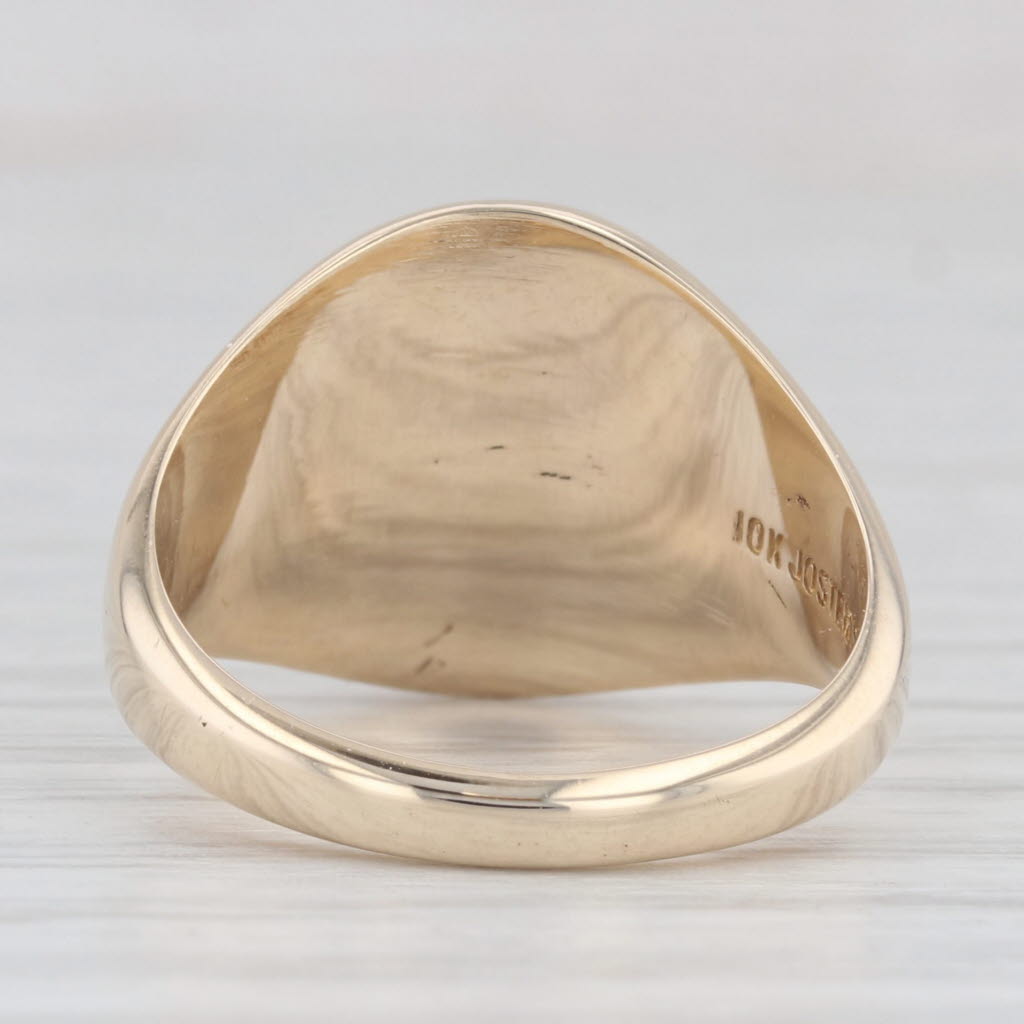 Light Gray Laurel School Signet Ring 10k Yellow Gold Size 7.5 Class Keepsake Vintage