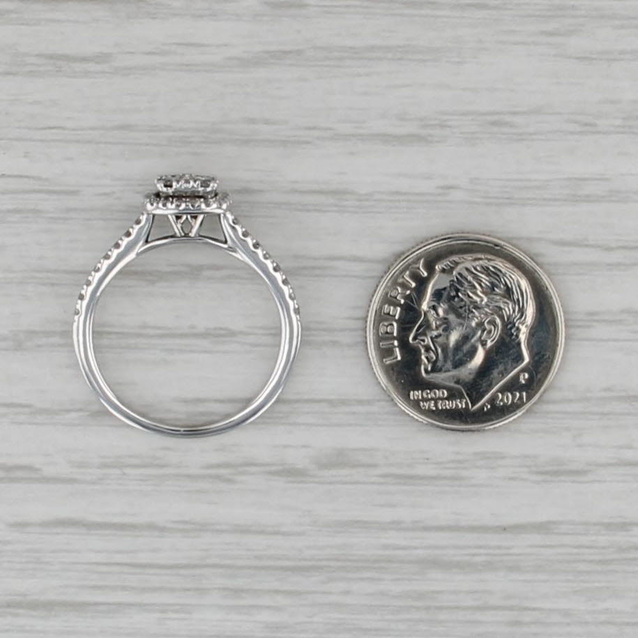 0.32ctw Diamond Cluster Halo Engagement Ring 10k White Gold Size 6