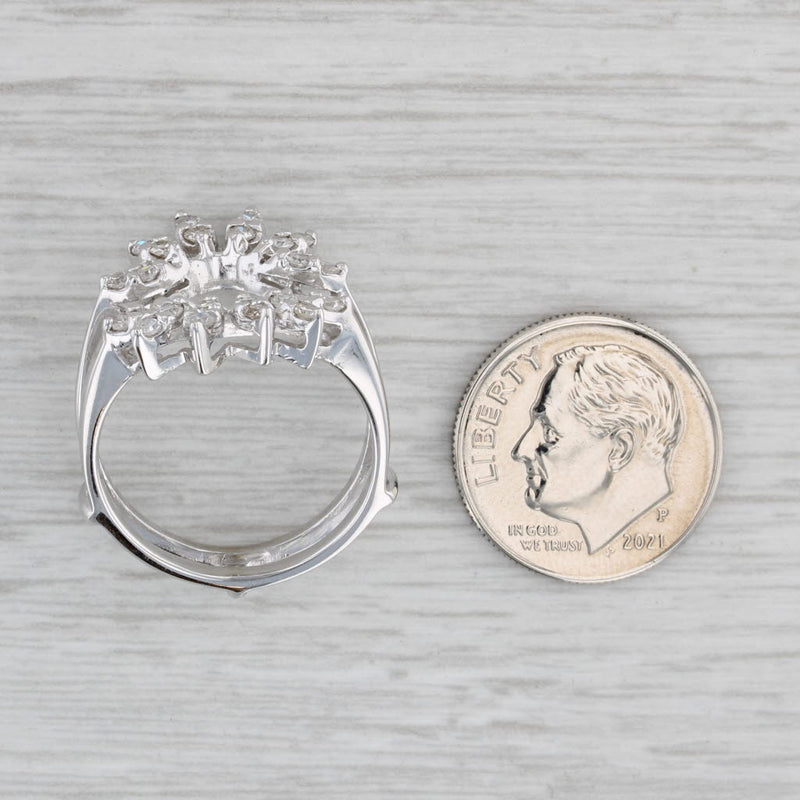 Gray 0.30ctw Diamond Ring Jacket Enhancer 14k White Gold Size 7 Bridal Wedding