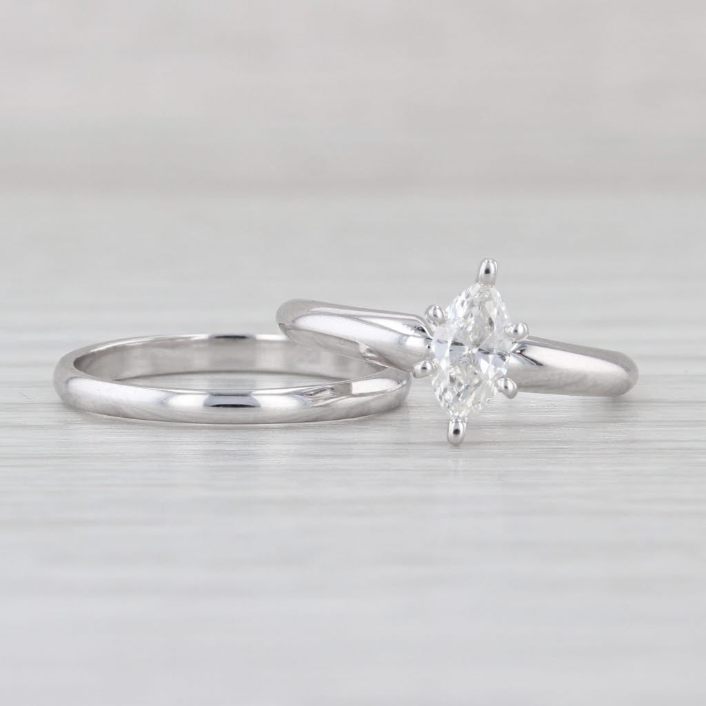 0.50ct Marquise Diamond Solitaire Engagement Ring Wedding Band Bridal 14k Gold