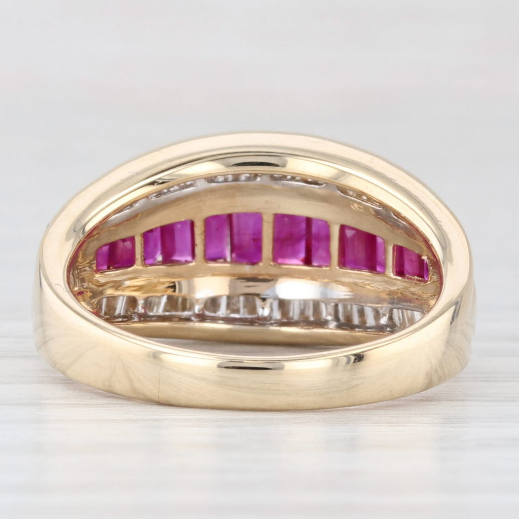 Light Gray 1.75ctw Channel Set Ruby Diamond Ring 14k Yellow Gold Size 7