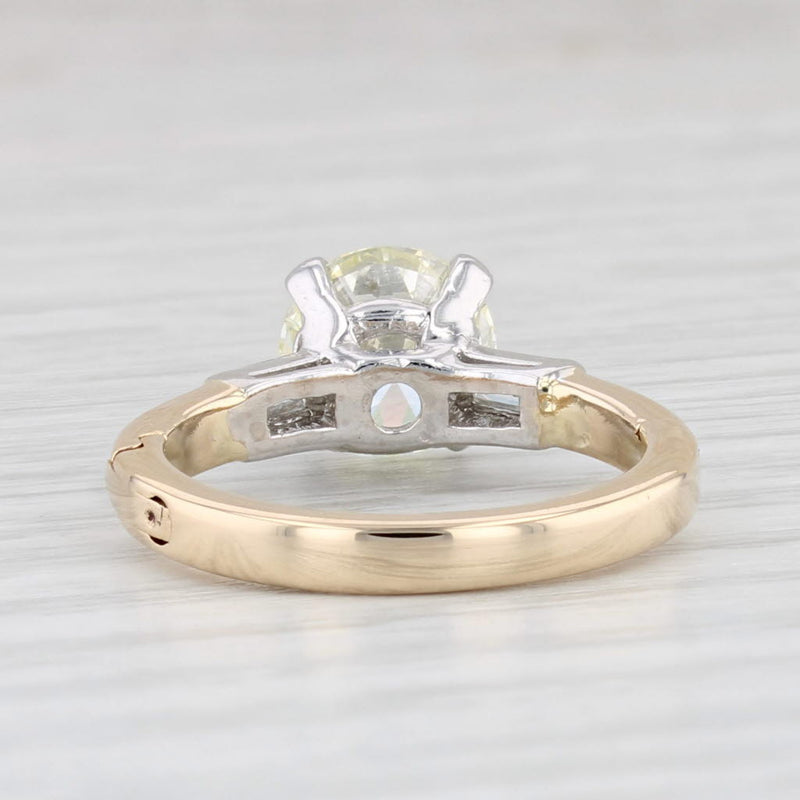 2.17ctw Diamond Engagement Ring 14k Gold Platinum Circle Brilliant Solitaire