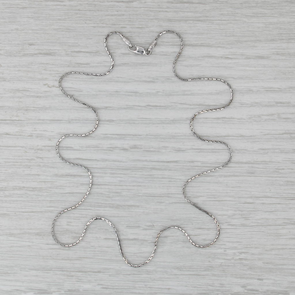 18" 1mm Box Chain Necklace 14k White Gold