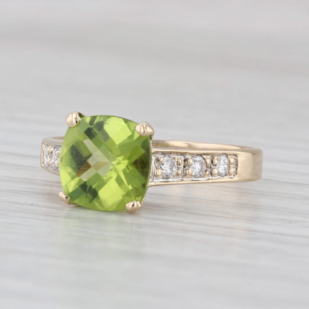 2.57ctw Peridot Diamond Ring 14k Yellow Gold Size 7.25