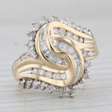 Gray 0.64ctw Diamond Knot Bypass Ring 10k Yellow Gold Size 7.25 Cocktail