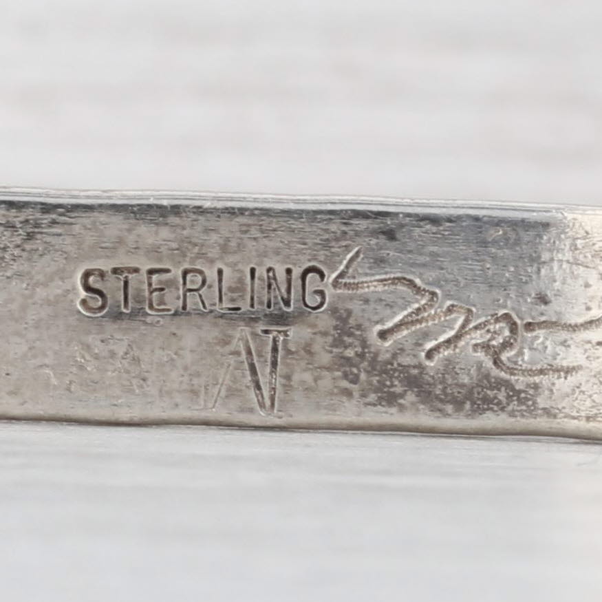 Light Gray Vintage Native American Stamped Cuff Bracelet Sterling Silver Signed 6.25" 6.6mm