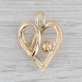 Caged Cultured Pearl Heart Pendant 10k Yellow Gold
