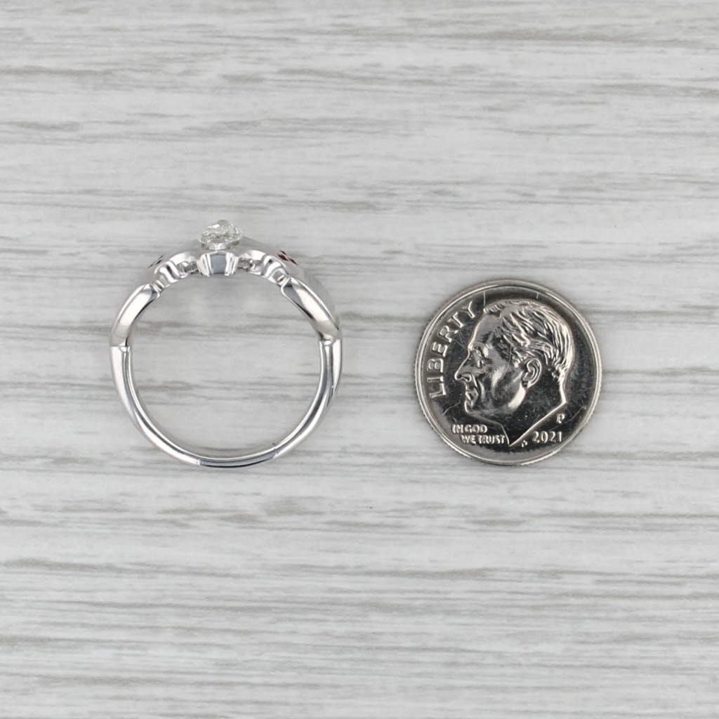 Custom 0.65ct Diamond Bat Ring 14k White Gold Resin Size 7.5 GIA Kay Reports