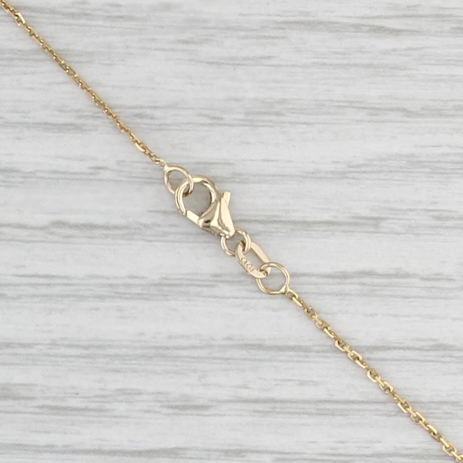 Floral Openwork Teardrop Pendant Necklace 14k 2-Toned Gold 17.75" Cable Chain