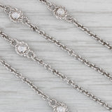 Judith Ripka Cubic Zirconia Station Necklace 36" Long Cable Chain