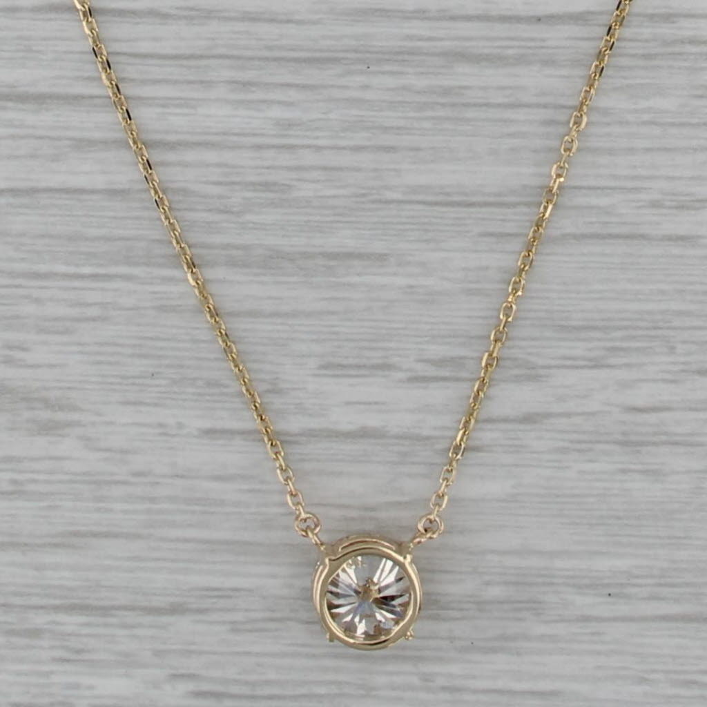 New 3.01ct Diamond Solitaire Necklace 14k Gold Cable Chain 16" 17" 18" GIA