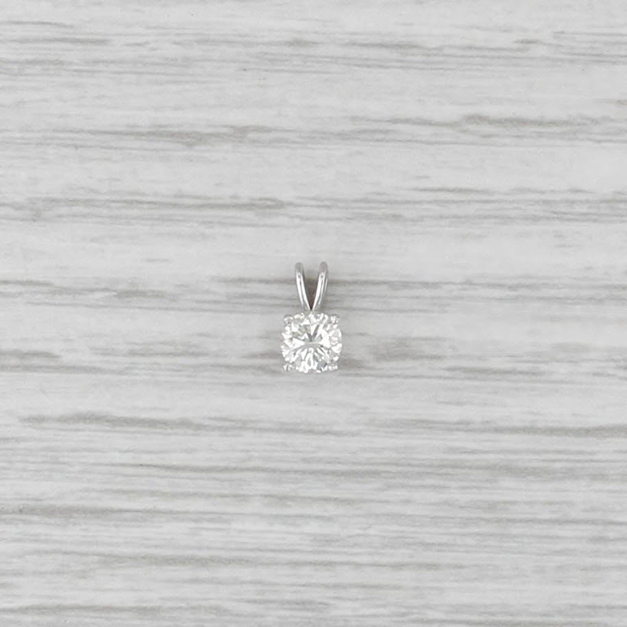 New 0.50ct Round Diamond Solitaire Pendant 14k White Gold Small Drop
