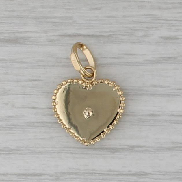 New Rayed Heart Pendant 18k Yellow Gold Small Drop