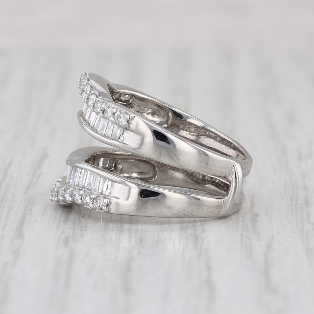 1.08ctw Diamond Ring Jacket Wedding Band Enhancer Guard 14k White Gold Size 5.5
